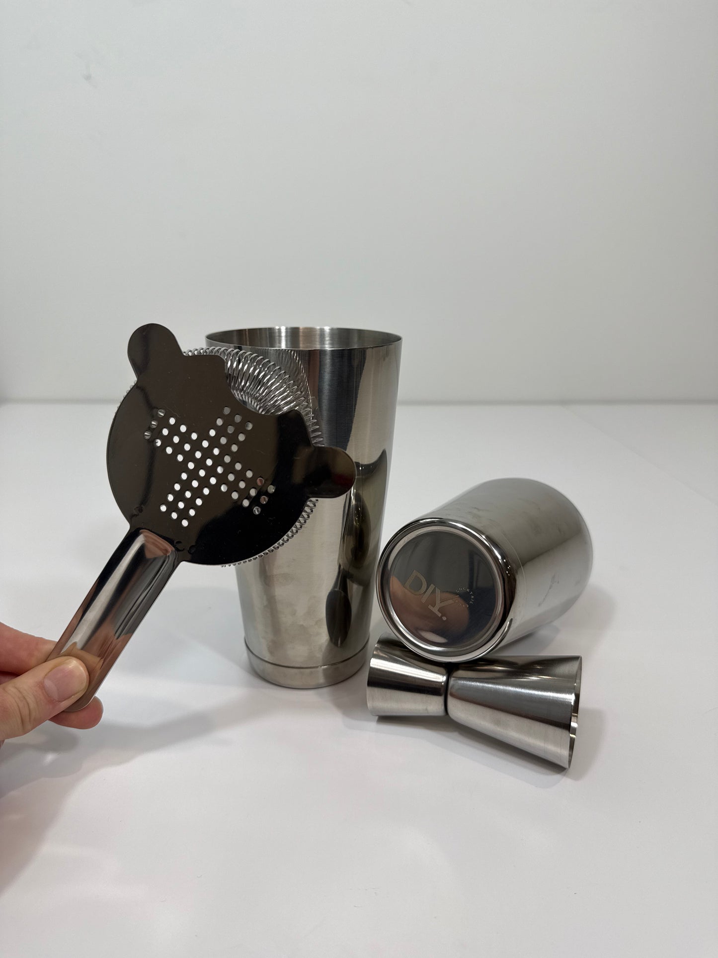 Stainless Steel Shaker + Strainer & Jigger