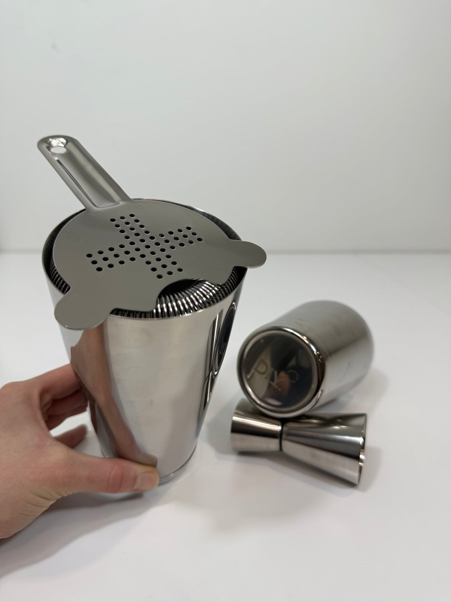Stainless Steel Shaker + Strainer & Jigger