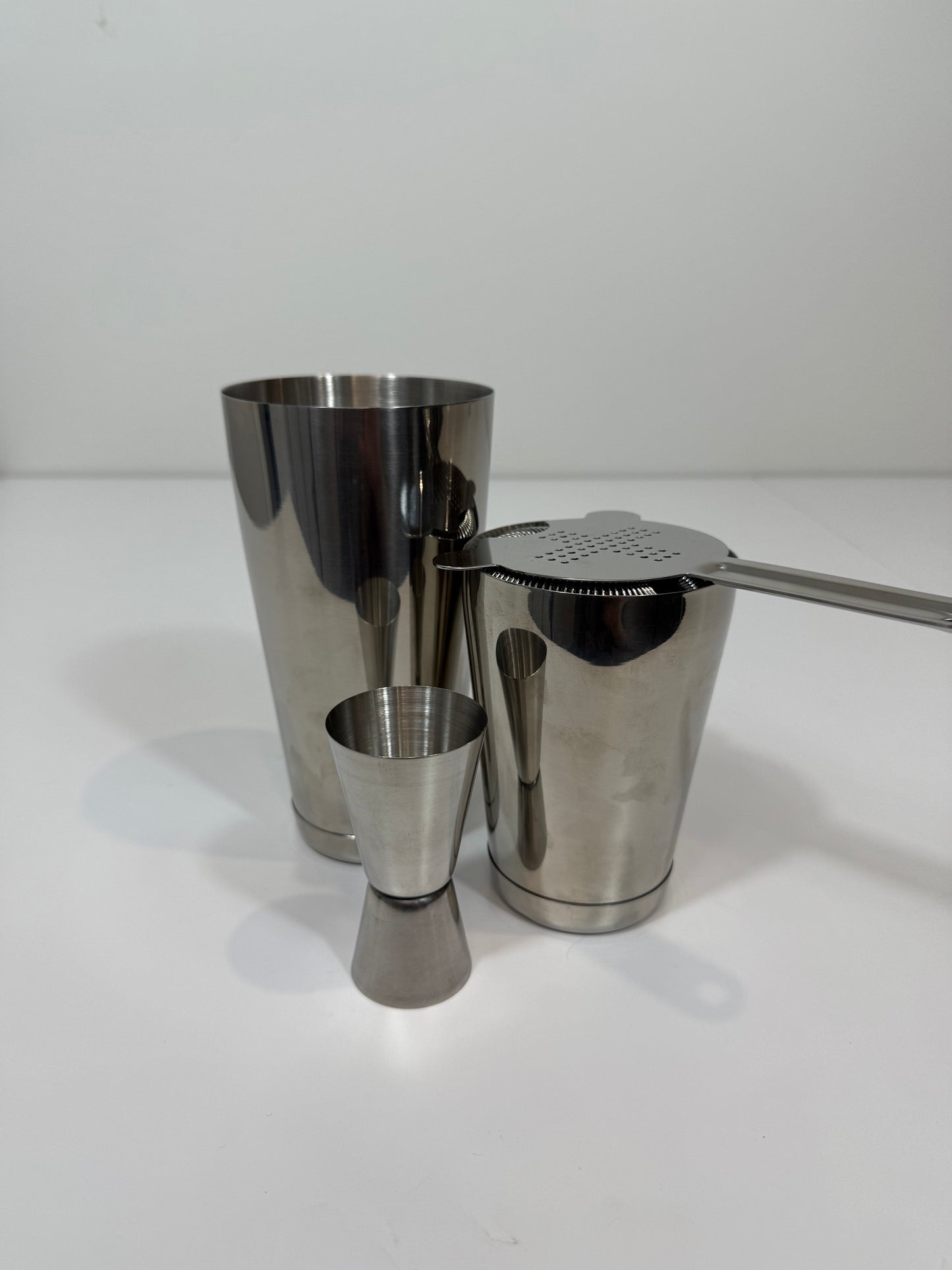 Stainless Steel Shaker + Strainer & Jigger