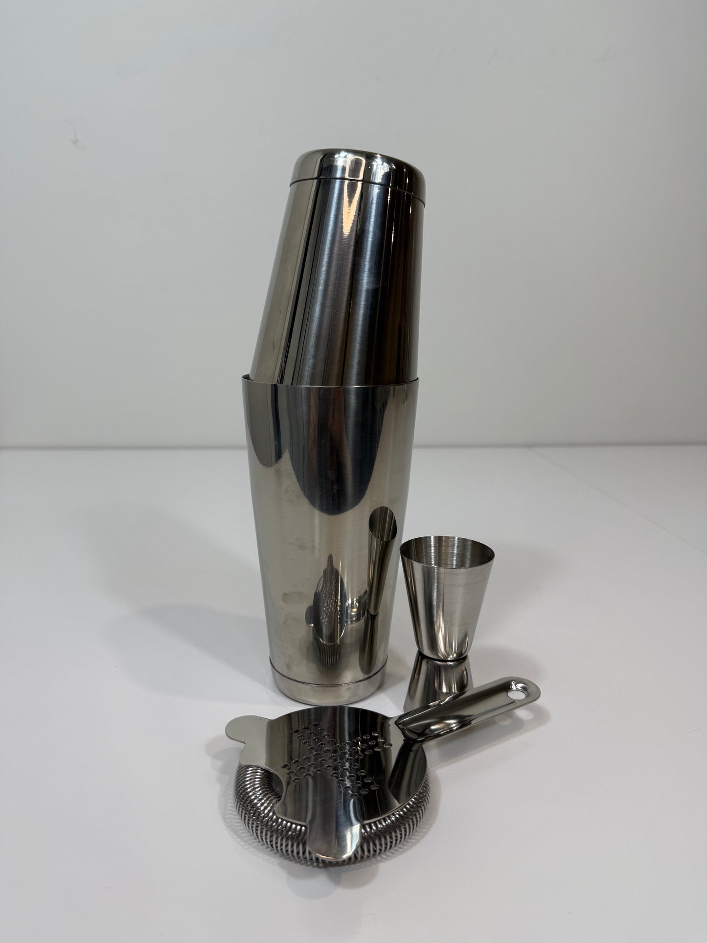 Stainless Steel Shaker + Strainer & Jigger